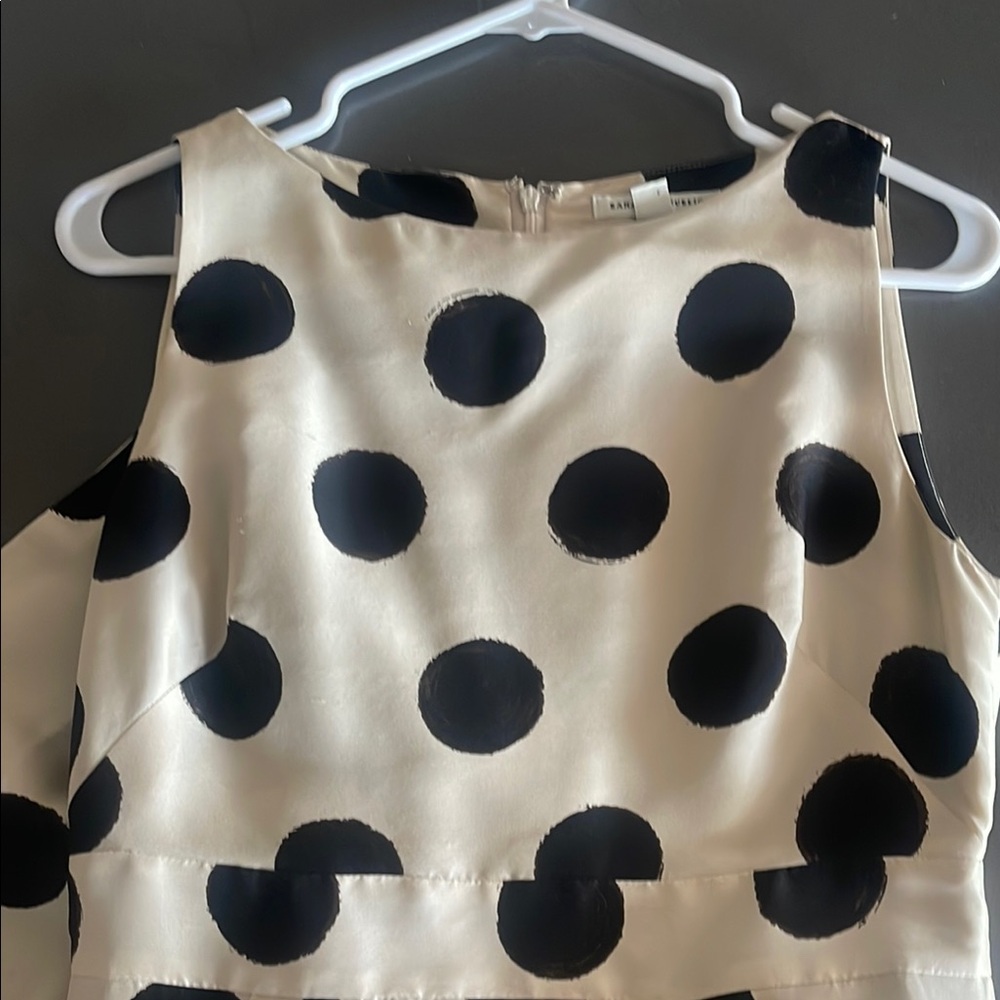 Banana Republic Black and Cream Polka Dot Dress